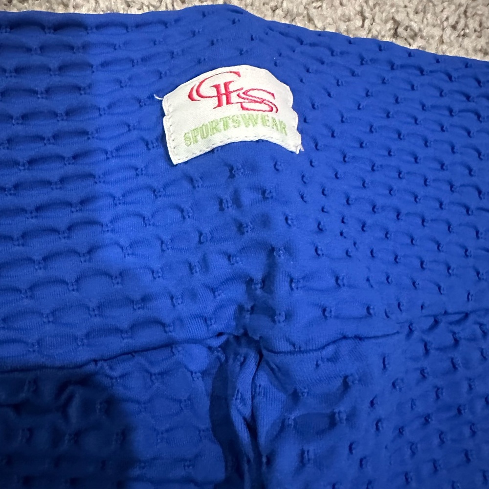 Blue CLS Sportswear Textured Leggings Cobalt Blue honeycomb